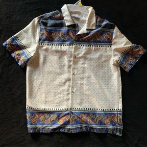Silk paisley button up